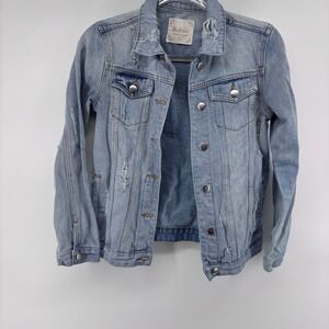 altard state Denim Jacket Distressed Light‎ Wash Jean Jacket